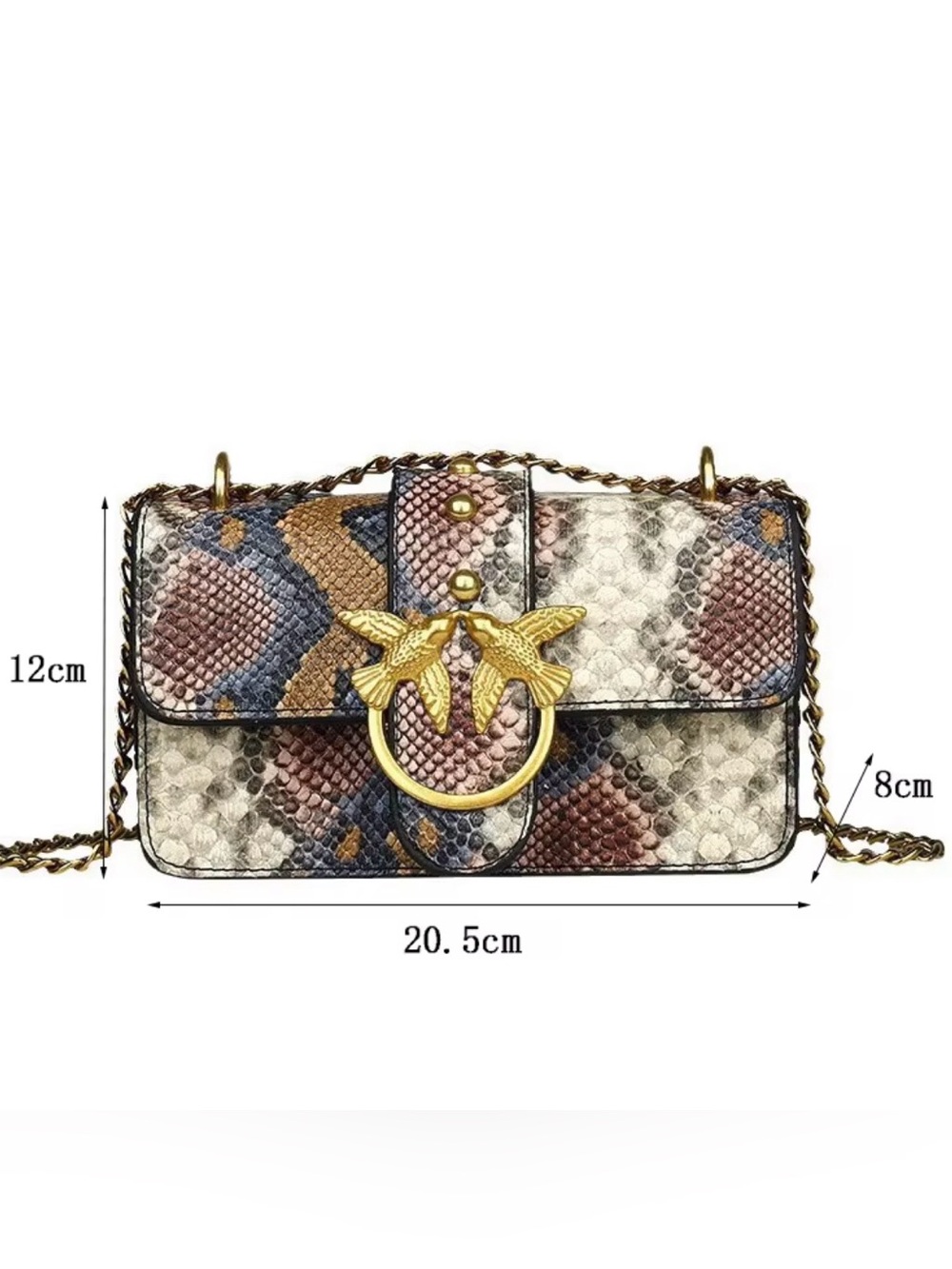 Nordstrom Gray Python-Print Crossbody with Gold Hardware - Picture 5 of 5